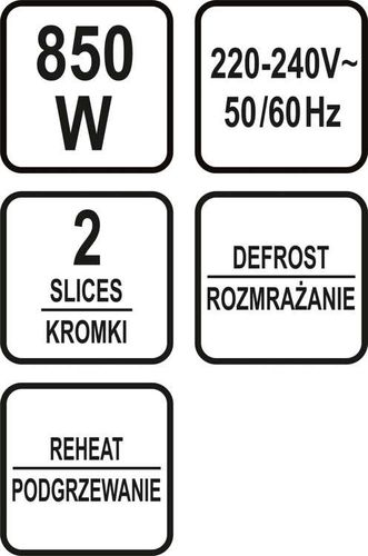 toster 700-850w czarny - w-67500 na Arena.pl