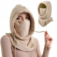 KOMINIARKA DAMSKA BEŻOWA CIEPŁA ZIMOWA JESIENNA KAPTUR CZAPKA KOMIN