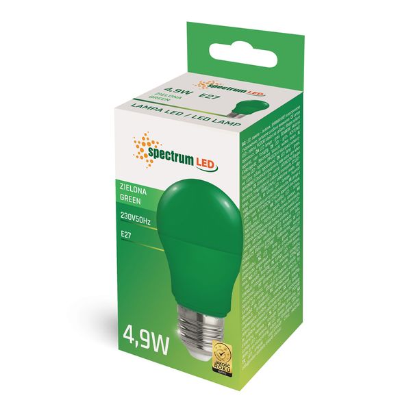LED GLS E-27 230V 4.9W ZIELONY SPECTRUM zdjęcie 2