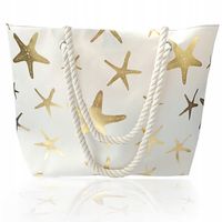 TORBA PLAŻOWA DUŻA ZAPINANA MIEJSKA SHOPPER NA ZAKUPY PLAŻĘ PIKNIK