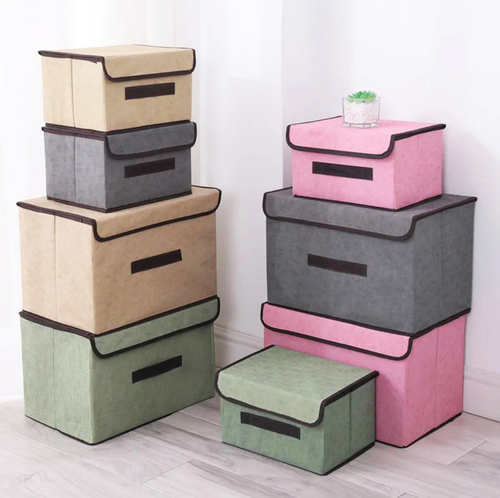 Pudełko pojemnik pojemny do przechowywania rzep komplet 2 sztuk jasny brąz na Arena.pl