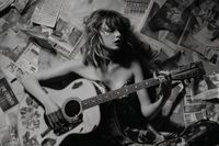 Plakat 60x40cm Młoda Gitarzystka