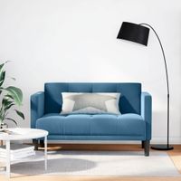 Sofa dwuosobowa niebieska 111 cm aksamitna