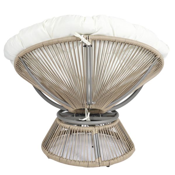 Fotel Nucan biały/naturalny obrotowy zdjęcie 5