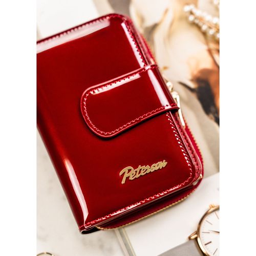 skórzany portfel damski w czerwonym kolorze z systemem rfid - peterson na Arena.pl