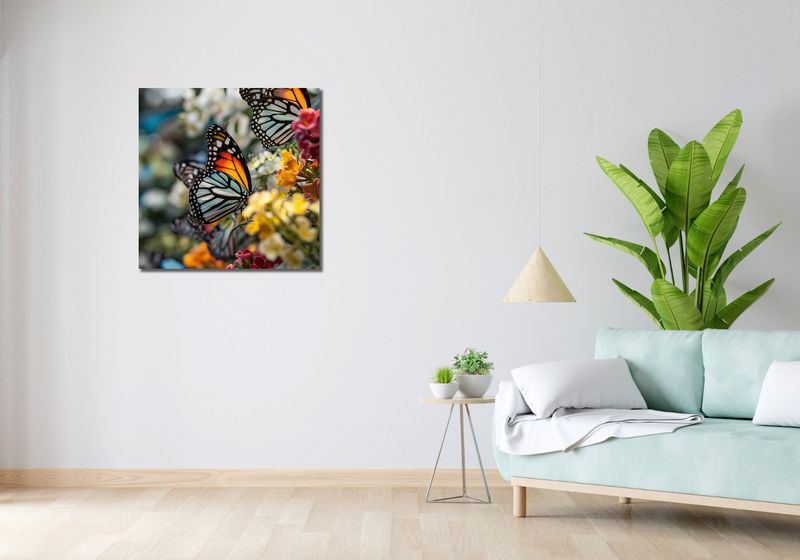 Obraz 70x70cm Motyle Na Łące zdjęcie 2