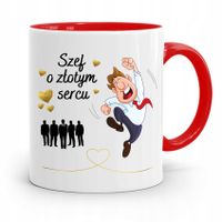 Kubek Czerwony Dla Szefa O Złotym Sercu Prezent Z Nadrukiem Ze Zdjęciem