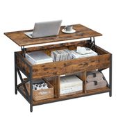 Loftowy stolik kawowy OSKAR 100x50 rustykalny blat stal czarna