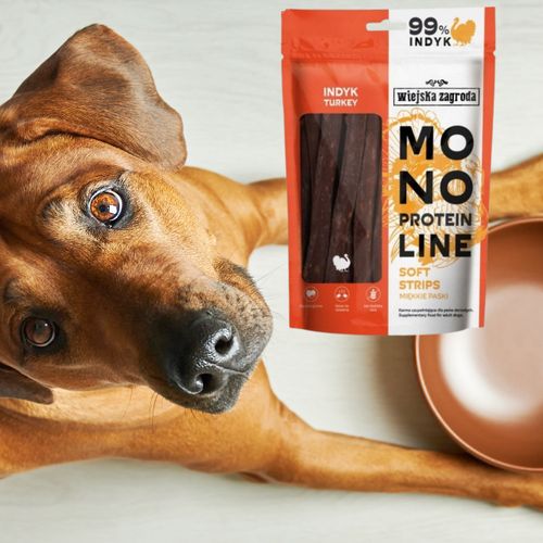 przysmaki dla psa indyk monoproteinowe miękkie paski wiejska zagroda 100g na Arena.pl
