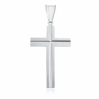 DUŻY SREBRNY WISIOREK KRZYŻ KRZYŻYK DIAMENTOWANY