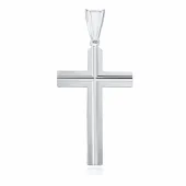 DUŻY SREBRNY WISIOREK KRZYŻ KRZYŻYK DIAMENTOWANY
