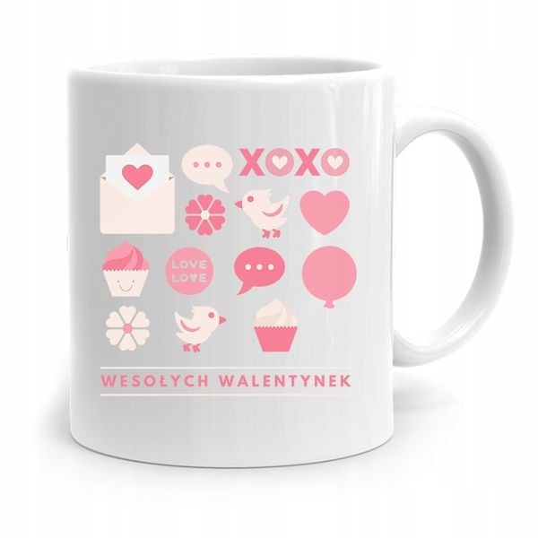 Kubek Prezent Na Walentynki Wesołych Walentynek Z Nadrukiem Ze Zdjęciem zdjęcie 1
