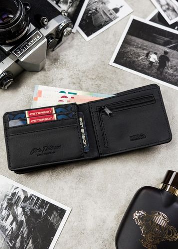 Portfel męski klasyczny poziomy RFID STOP mały kompaktowy prezent na Arena.pl