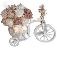 Flower Box Świece Sojowe Wieczny Bukiet Kwiaty Prezent Urodziny Rower