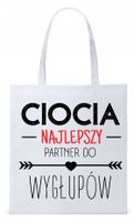 Dla Cioci Cioteczki Torba Eco Biała Shopper Z Nadrukiem Ze Zdjęciem
