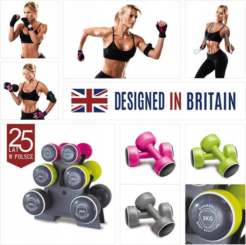 ZESTAW CIĘŻARKI HANTLE DO ĆWICZEŃ 1,5+3+5kg STOJAK na Arena.pl
