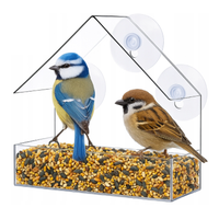 KARMNIK DLA PTAKÓW PRZEZROCZYSTY NA SZYBĘ OKNO NA ZIARNO SŁONECZNIK POKARM