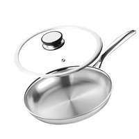 Profesjonalna patelnia stalowa Hikari 24 cm z pokrywką Na indukcje Na gaz