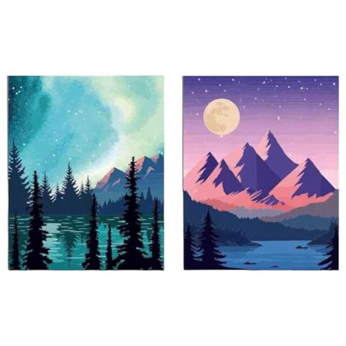 Malowanie po numerach bez ramki pejzaż 2 płótna na Arena.pl