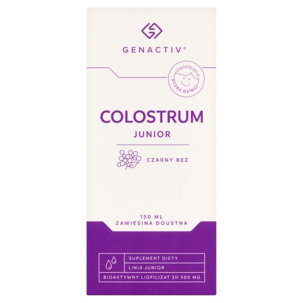 Colostrum Junior Czarny Bez 150ml Genactiv zdjęcie 3