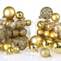 BOMBKI CHOINKOWE ZESTAW 100 SZTUK ZŁOTE OZDOBY ŚWIĄTECZNE NA CHOINKĘ