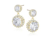 OKRĄGŁE POZŁACANE SREBRNE KOLCZYKI BIAŁE CYRKONIE