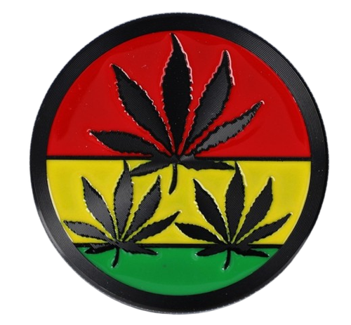 Czarny Grinder Młynek do Suszu Tytoniu Ziół CBD z Listkami Konopi Rasta na Arena.pl