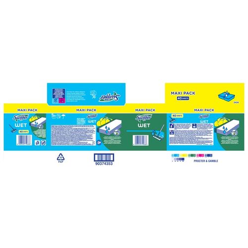 Swiffer Citrus Fresh, mokre chusteczki, wkłady do mopa, 40 sztuk na Arena.pl