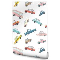 Tapeta Dla Dziecka Kolorowe RETRO Samochody Auta