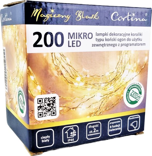 LAMPKI DRUCIKI KORALIKI 200 LED Programator MIKRO zdjęcie 1