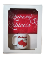 komplet z czerwonym ręcznikiem Kochanej Kobiecie