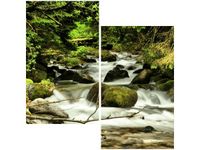 60X60CM POTOK WŚRÓD DRZEW DWU OBRAZ ŚCIAN