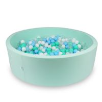 Suchy basen 130x40cm miętowy z piłeczkami 700szt (jasnobłękitne, przezroczyste, miętowe, białe)