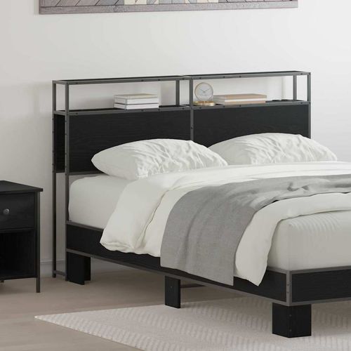 Zagłówek do przechowywania z półką Czarny dąb 135 cm na Arena.pl