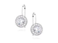 Eleganckie rodowane srebrne kolczyki białe cyrkonie srebro 925 Z1348D_W