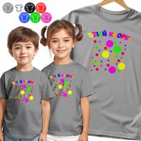 KOSZULKA DZIECIĘCA - DZIEŃ KROPKI KOLOROWE KROPKI WZORY - 158 XL