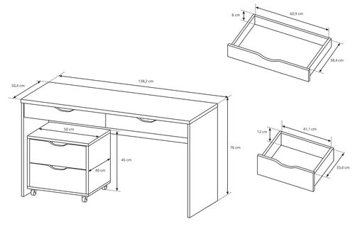 Biurko DOMI, stanowisko do make up, biurko do lustra na Arena.pl