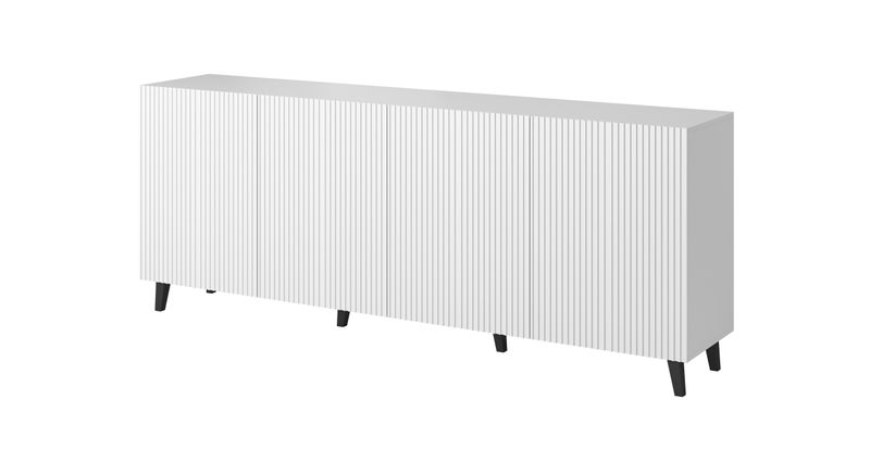Komoda Pafos 200 cm frezowany front biały mat zdjęcie 1