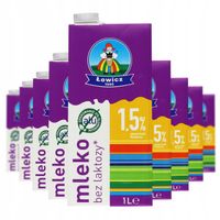 Mleko UHT 1l 1.5% bez laktozy Łowickie - 12 szt.