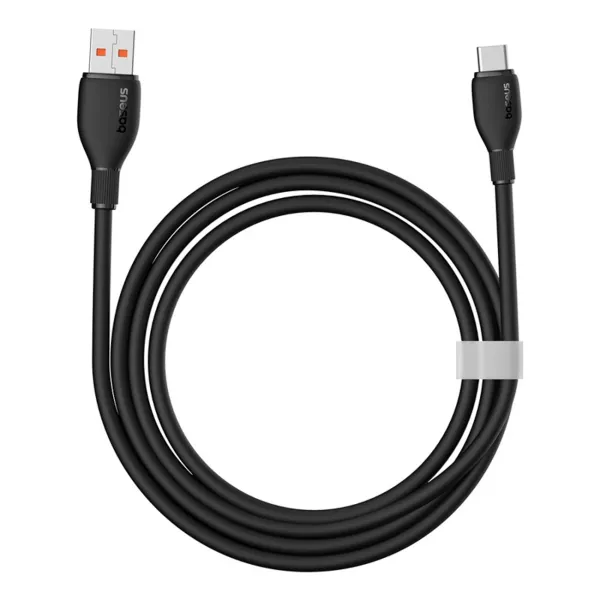 kabel baseus pudding series 100w usb-a - usb-c 2m - czarny zdjęcie 5