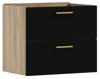 Szafka łazienkowa wisząca LUNA 80 czarny/dąb craft złoty (W5) wpuszczana