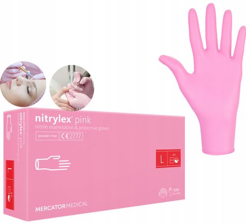 Rękawice Nitrylowe 100 szt. 9-L Nitrylex Pink na Arena.pl