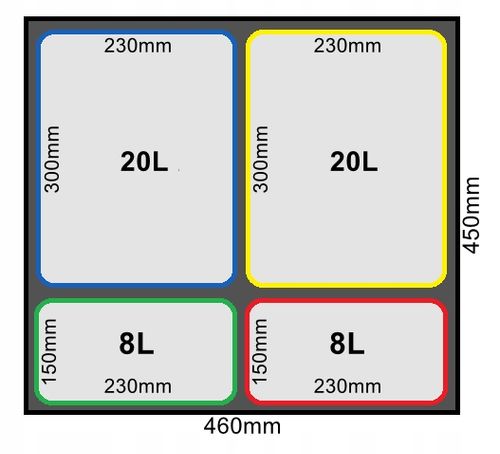 Zestaw koszy do segregacji śmieci 2x20L 2x8L do szafek min 50cm Merill na Arena.pl