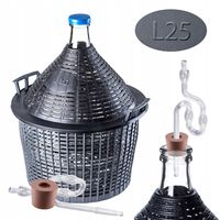 KADAX Gąsior Na Wino 25 Litrów Balon Do Wina Rurka Korek W Koszu Zestaw