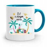 Dla Dja Muzyka Kubek Błękitny O Złotym Sercu Z Nadrukiem Ze Zdjęciem