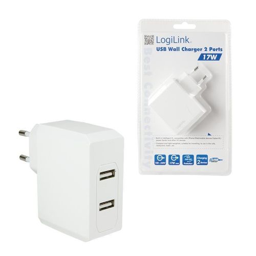 LOGILINK -  Sieciowa ładowarka 2xUSB, 17 W na Arena.pl