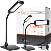 Lampka biurkowa Virone Amet LED czarny moc do 6 W