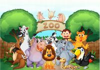 FOTOTAPETA dla dzieci WESOŁE ZOO SAFARI DŻUNGLA