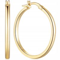 Kolczyki Złote Koła 585 Klasyczne KÓŁKA GŁADKIE 14K Złote Koła 3cm PREZENT