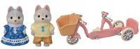 2X Zestaw do zabawy Epoch Sylvanian Families Tandem Cycling Husky